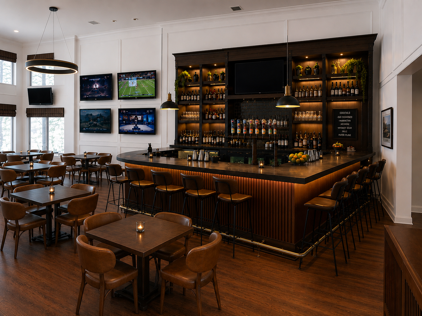 Pine Ridge bar and dining room